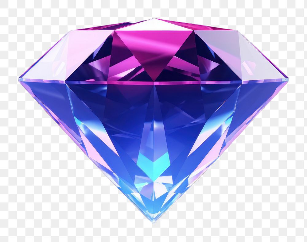 Amethyst gemstone jewelry diamond.  PNG with transparent background.