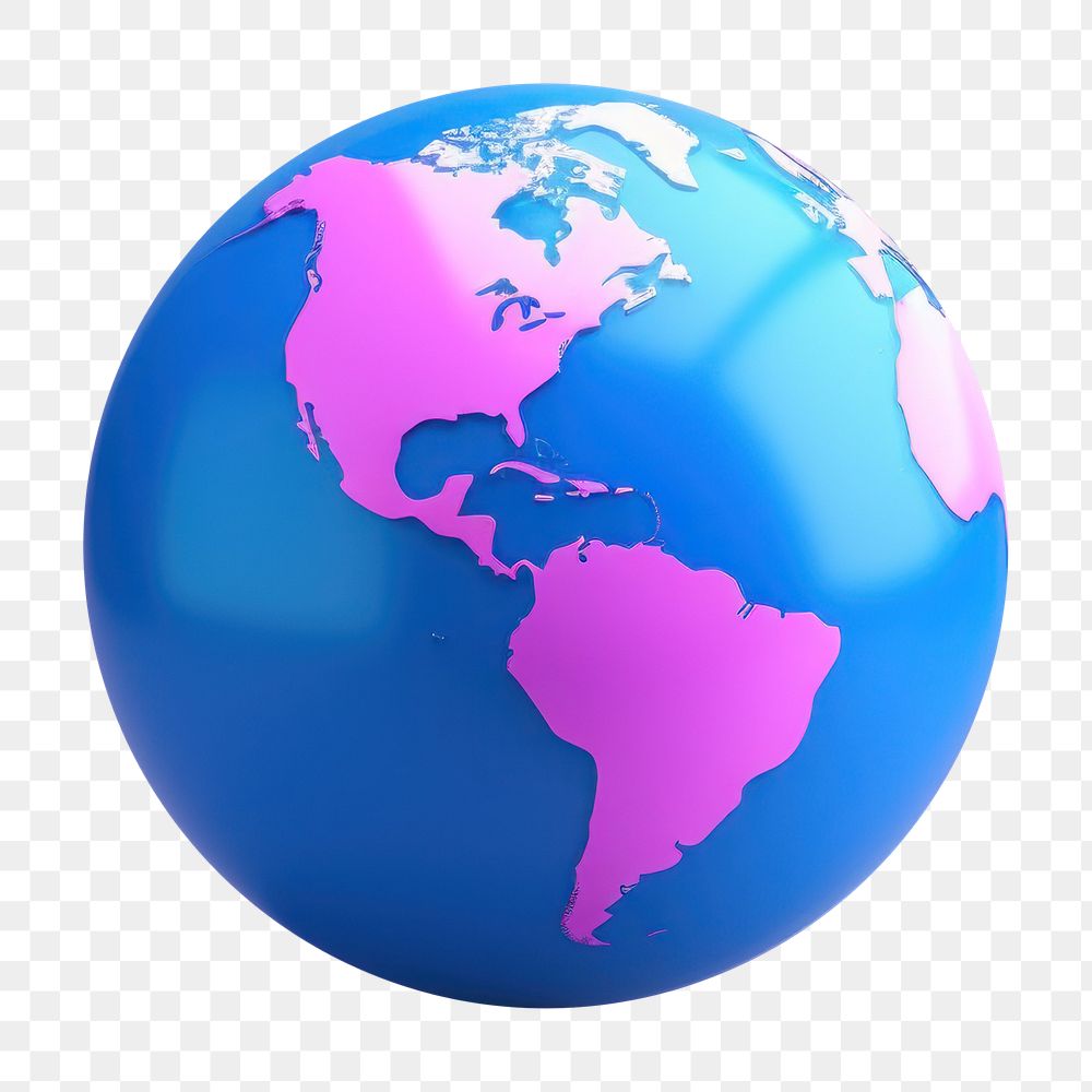 Sphere planet globe earth.  PNG with transparent background.