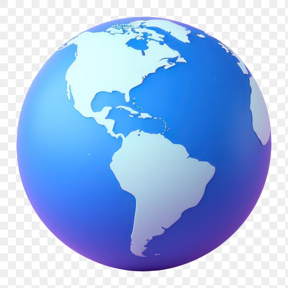 Planet globe earth space.  PNG with transparent background.