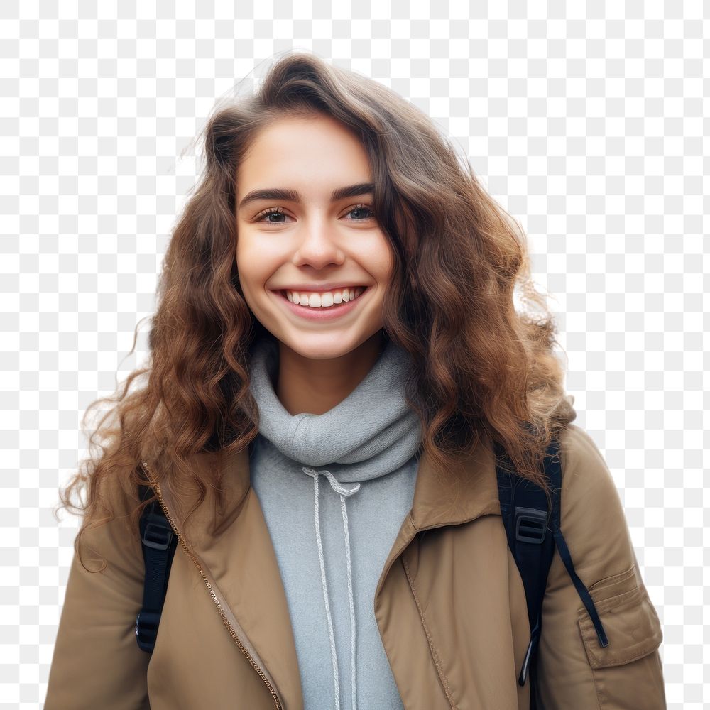 Portrait jacket adult smile.  PNG with transparent background.