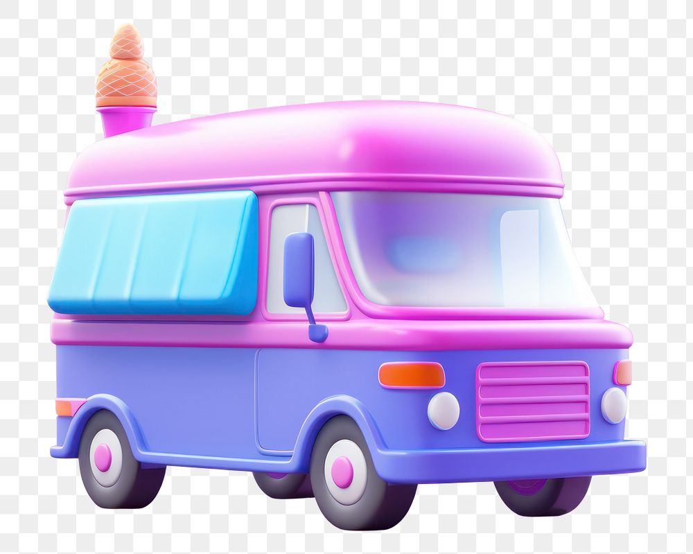 Vehicle dessert car van.  PNG with transparent background.