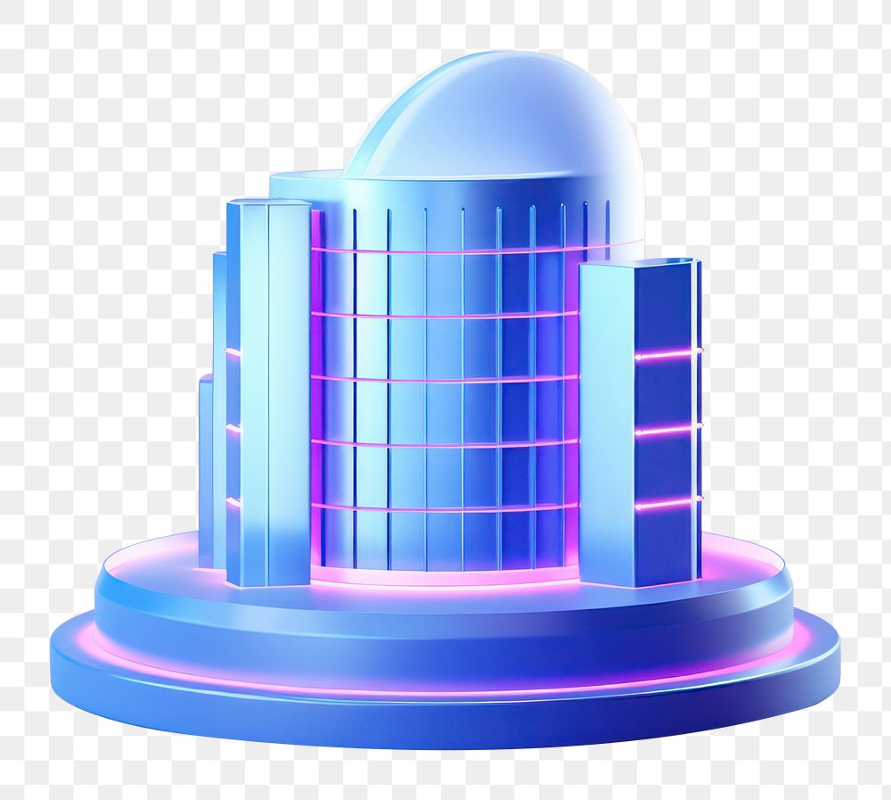 City architecture illuminated electronics.  PNG with transparent background.