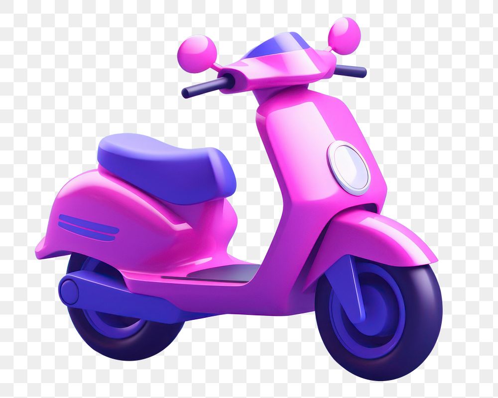 Motorcycle scooter vehicle vespa.  PNG with transparent background.