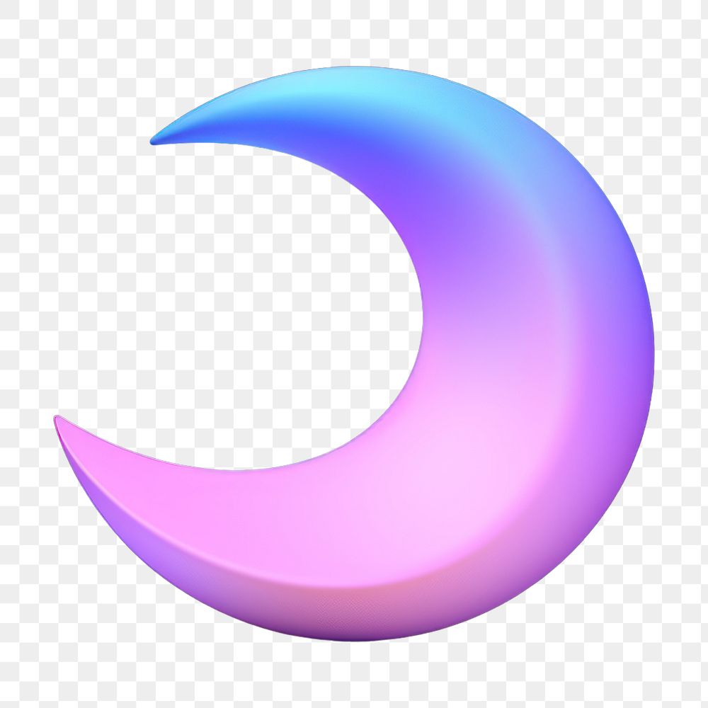 Night moon astronomy crescent.  PNG with transparent background.