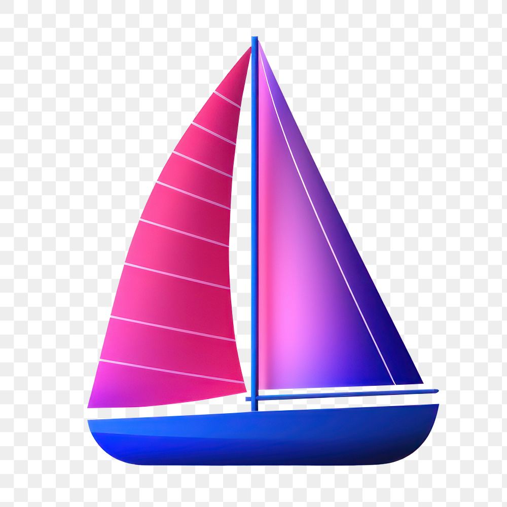 Watercraft sailboat vehicle dinghy.  PNG with transparent background.