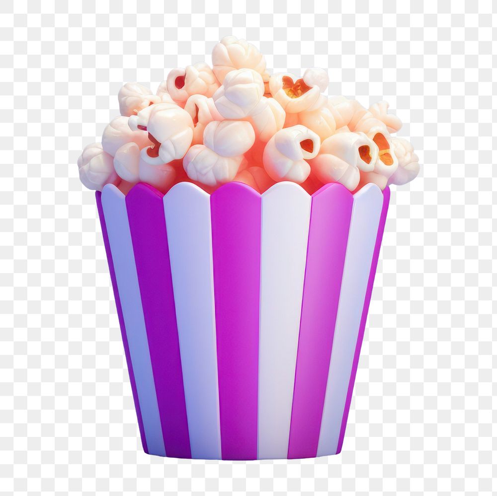 Popcorn dessert snack food.  PNG with transparent background.