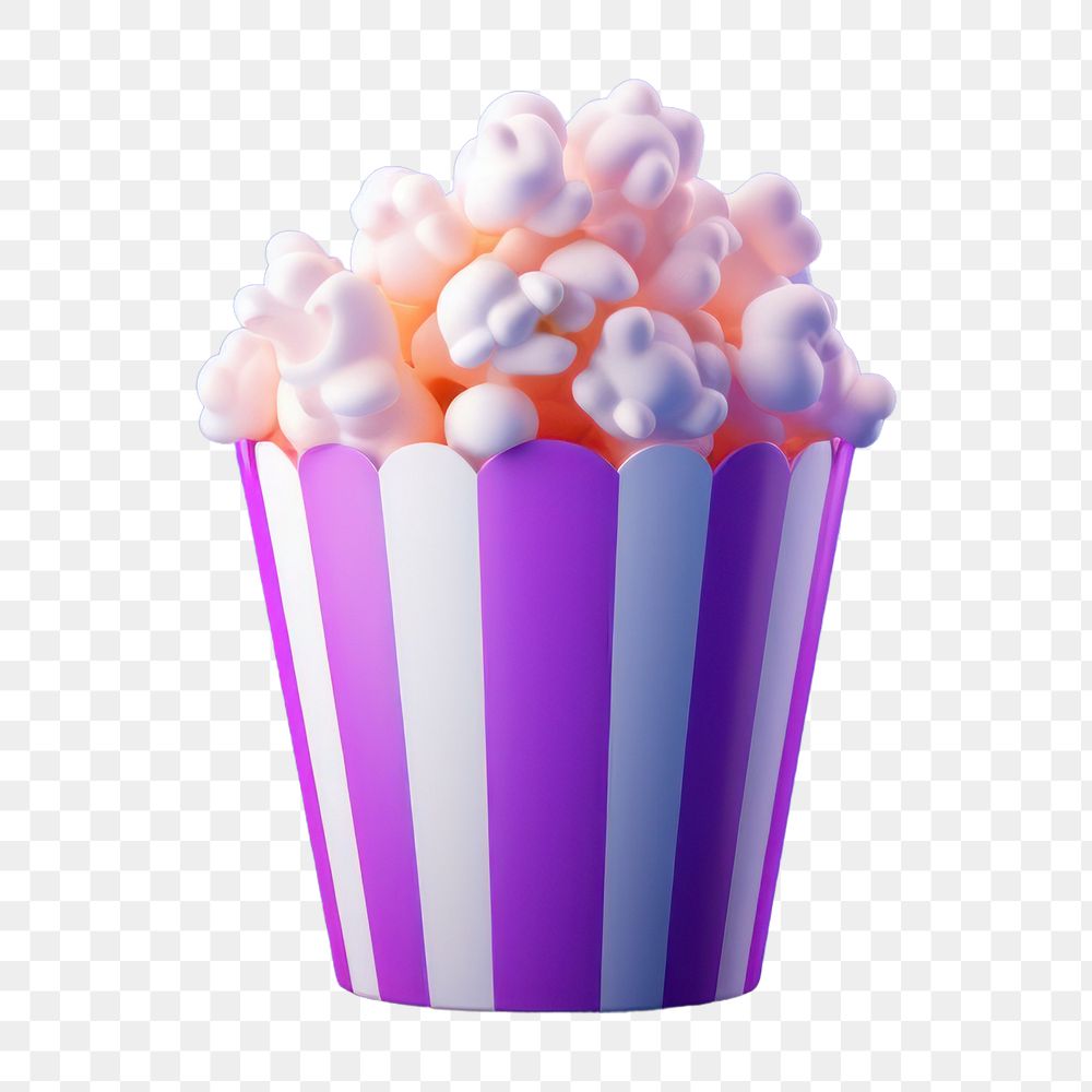 Popcorn food freshness dessert.  PNG with transparent background.