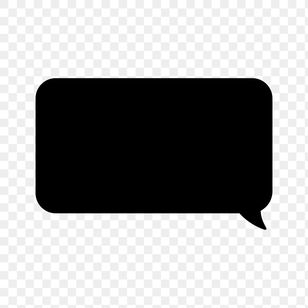 Black speech bubble png shape, transparent background