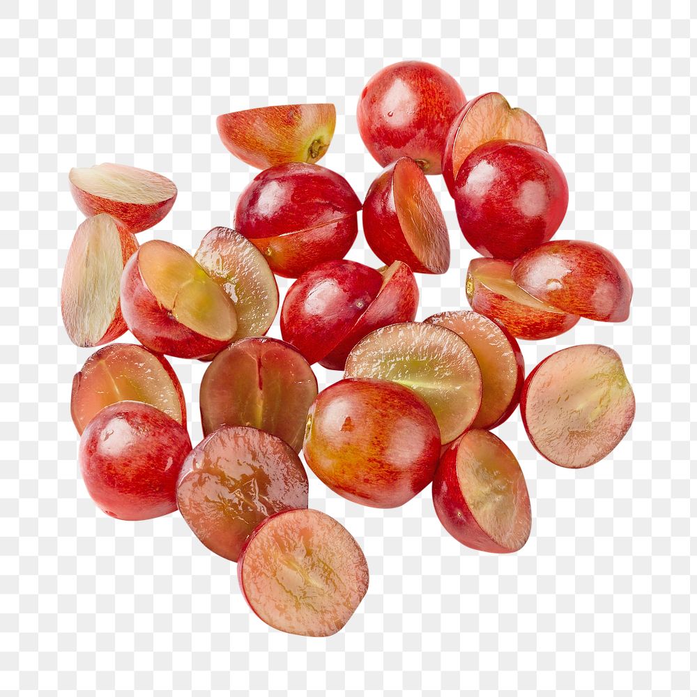 Sliced grapes png, transparent background