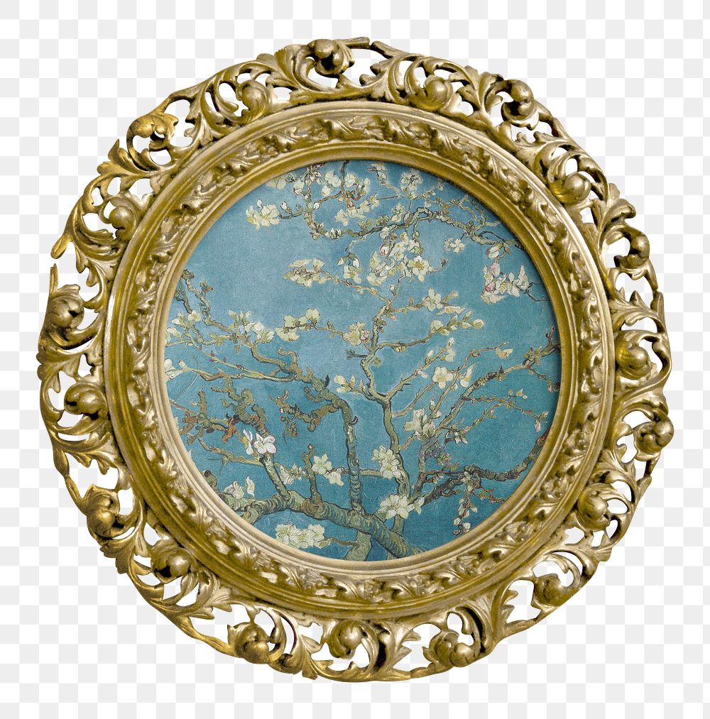 PNG Van Gogh's Almond Blossoms painting, transparent background. Remixed by rawpixel.