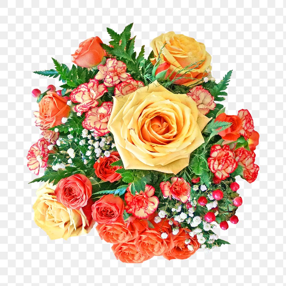 Colorful bouquet png, transparent background