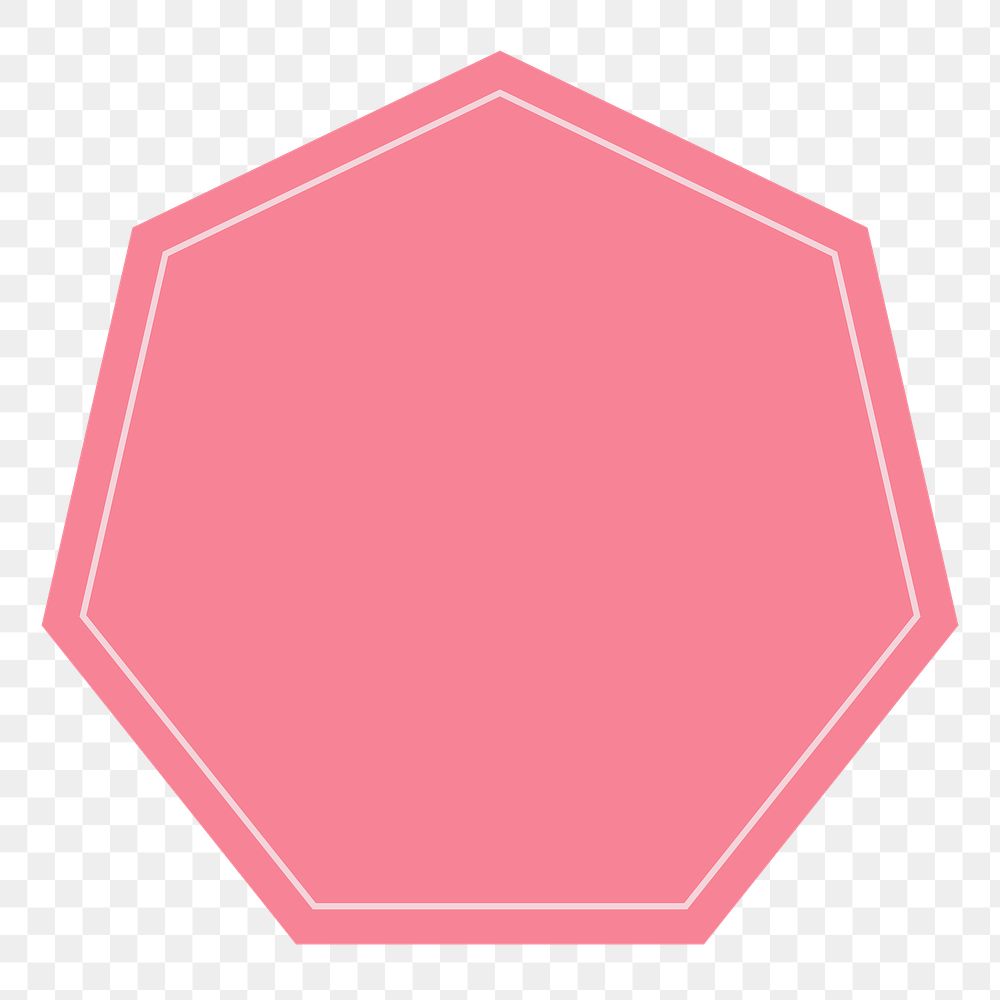 PNG Pink geometric badge element, transparent background