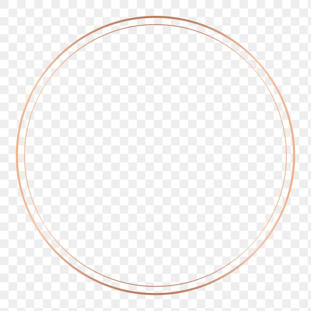 Golden frame png, circle, design element, transparent background