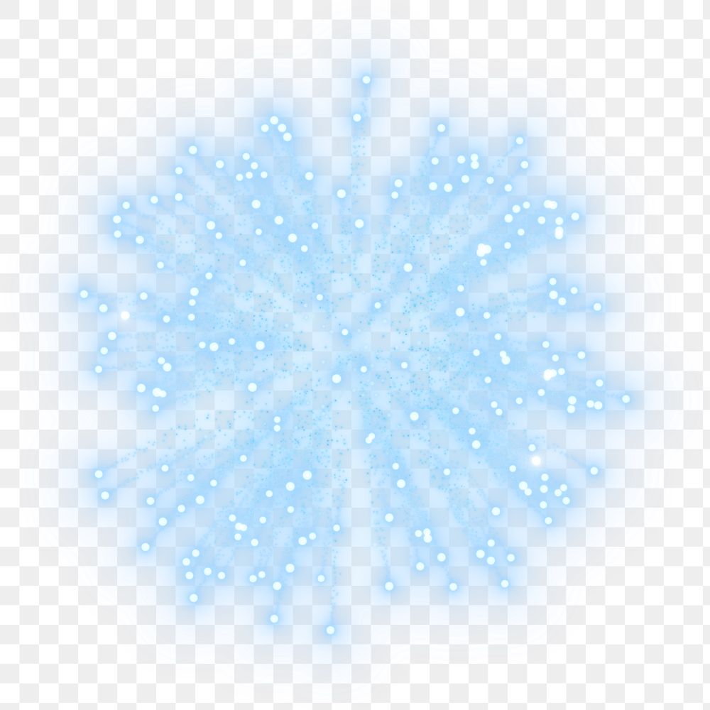 Blue firework png collage element, transparent background