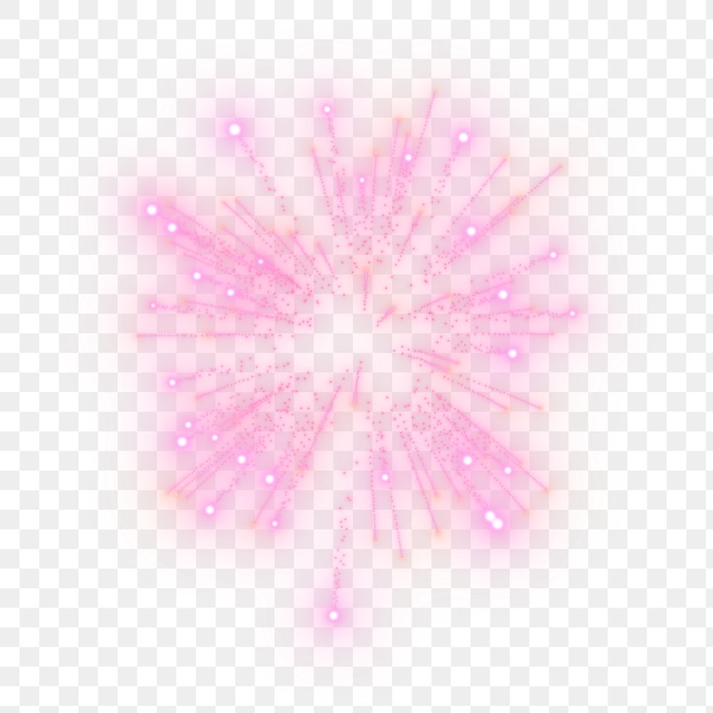 Pink firework png collage element, transparent background