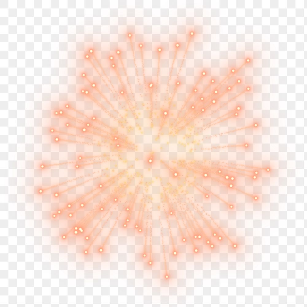 Orange firework png collage element, transparent background