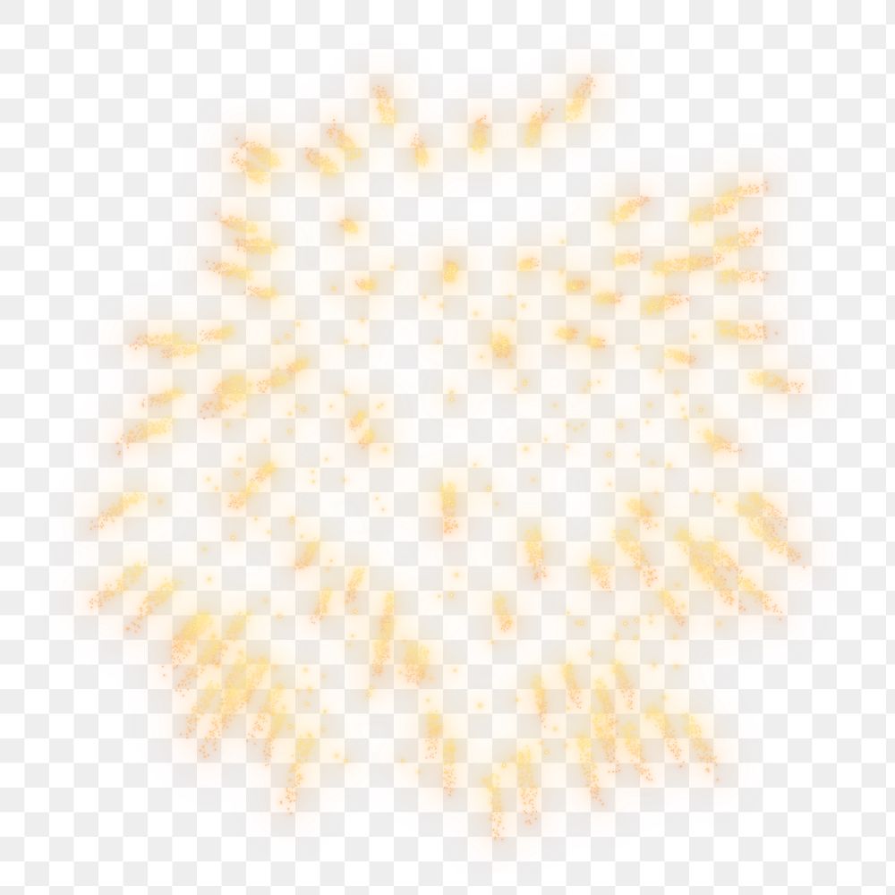 Yellow firework png collage element, transparent background