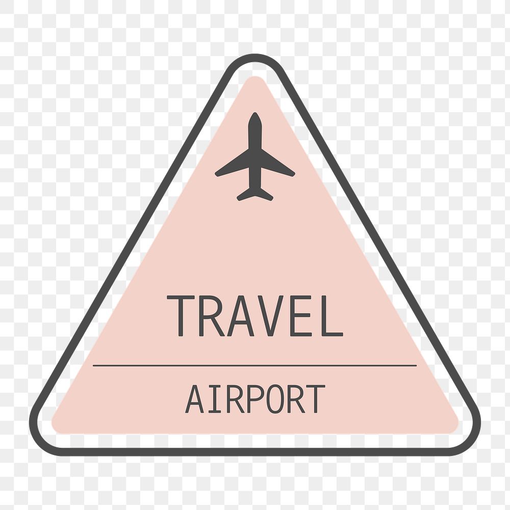 PNG pink triangle airport sign, transparent background