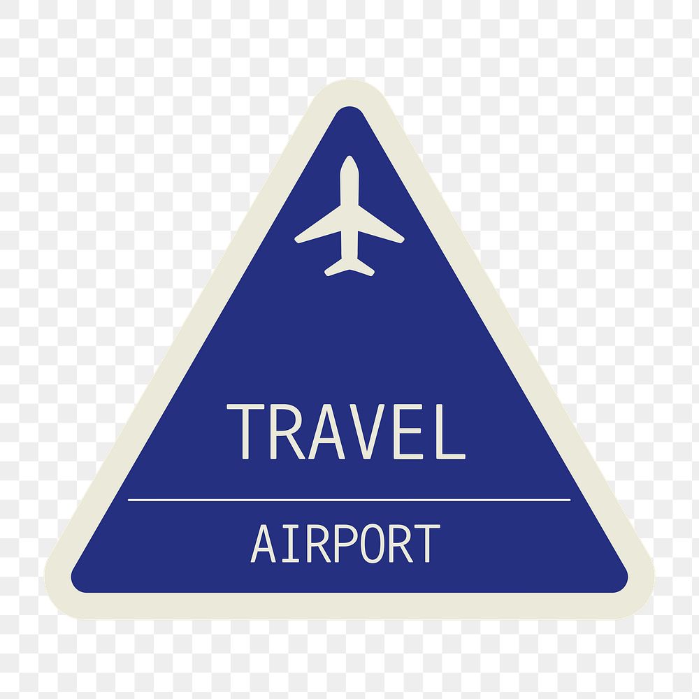 PNG blue airport sign element, transparent background