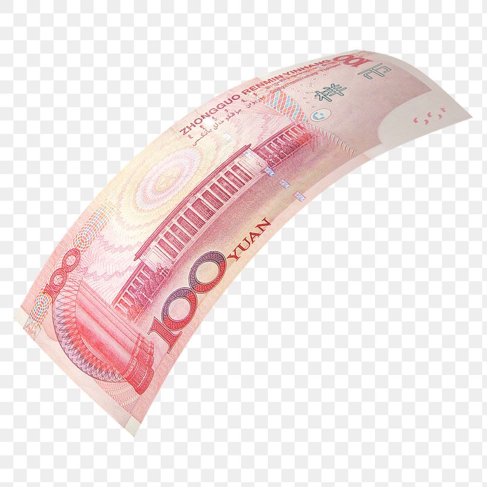 Png Chinese 100 yuan bank note, transparent background