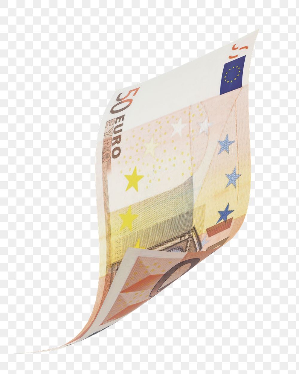 Png 50 Euros bank notes, transparent background
