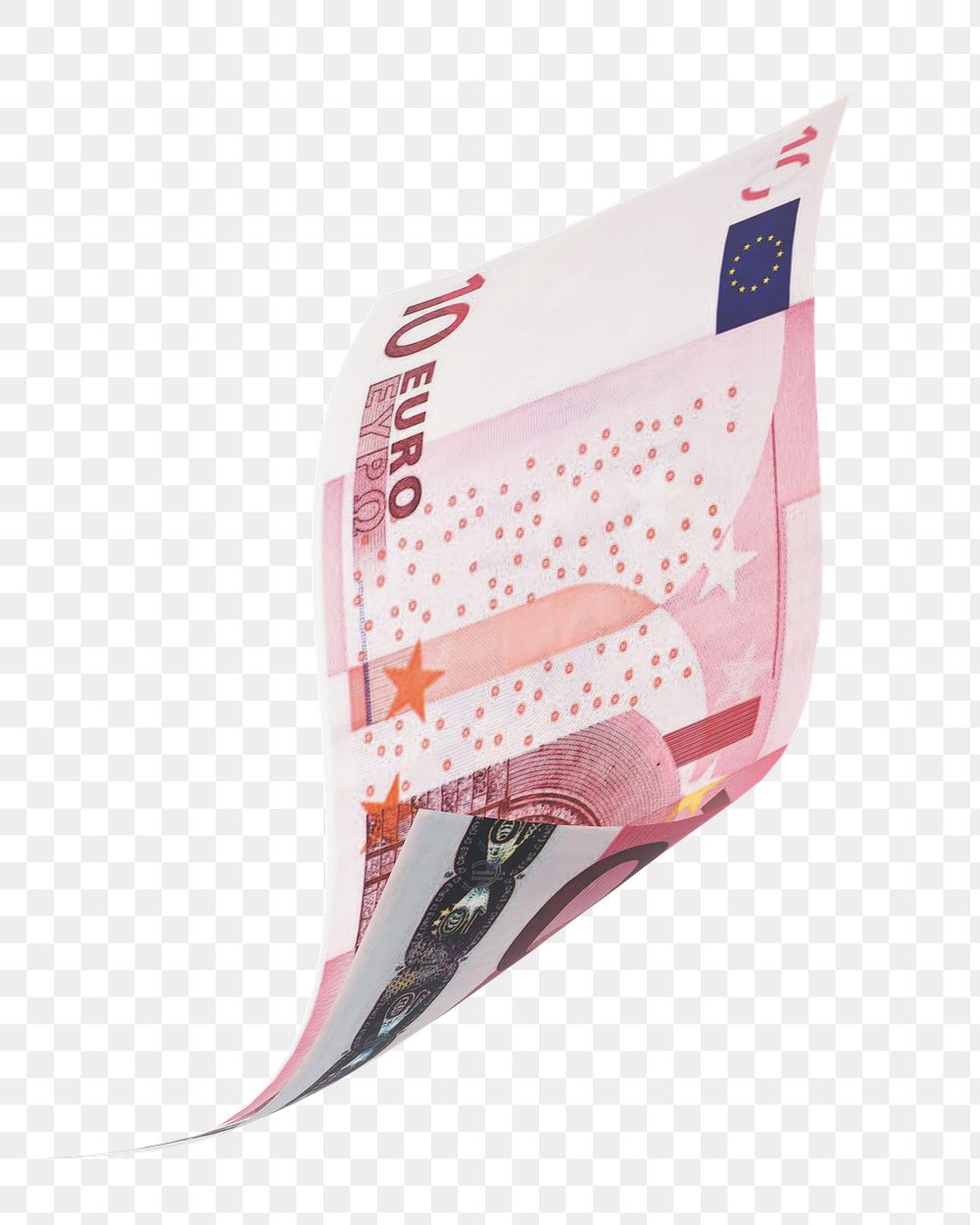 Png 10 Euros bank note, transparent background