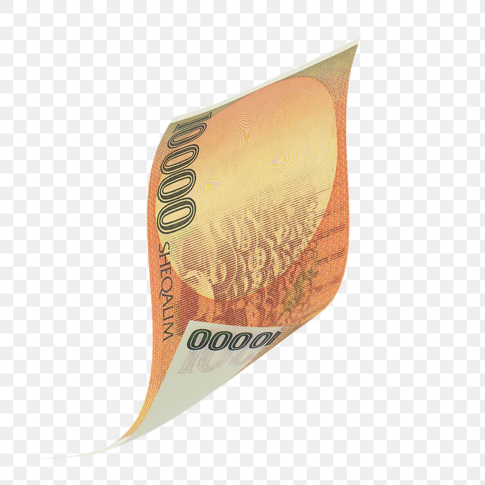 Png 10000 Israeli sheqalim bank note, transparent background