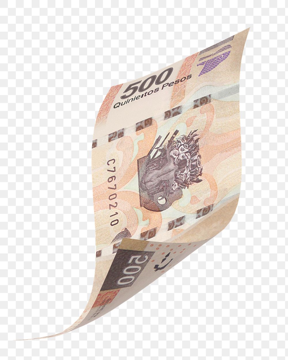 Png Mexican 500 pesos bank note, transparent background