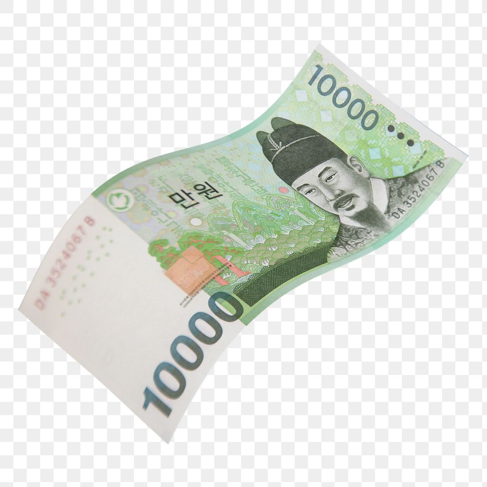 Png 10000 Korean won bank note, transparent background