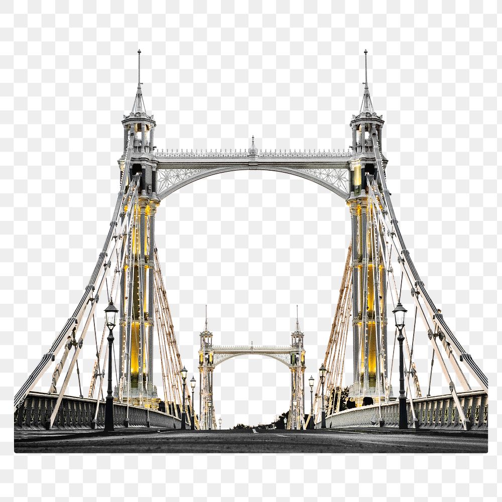 Albert bridge png London, transparent background