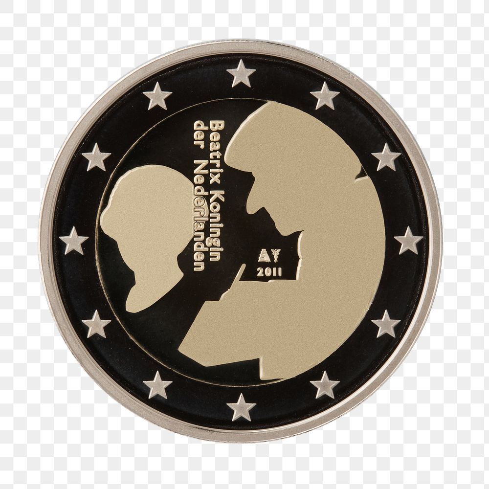 Png Netherlands coin, transparent background