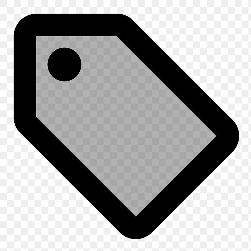 Png grey tag  icon collage element, transparent background
