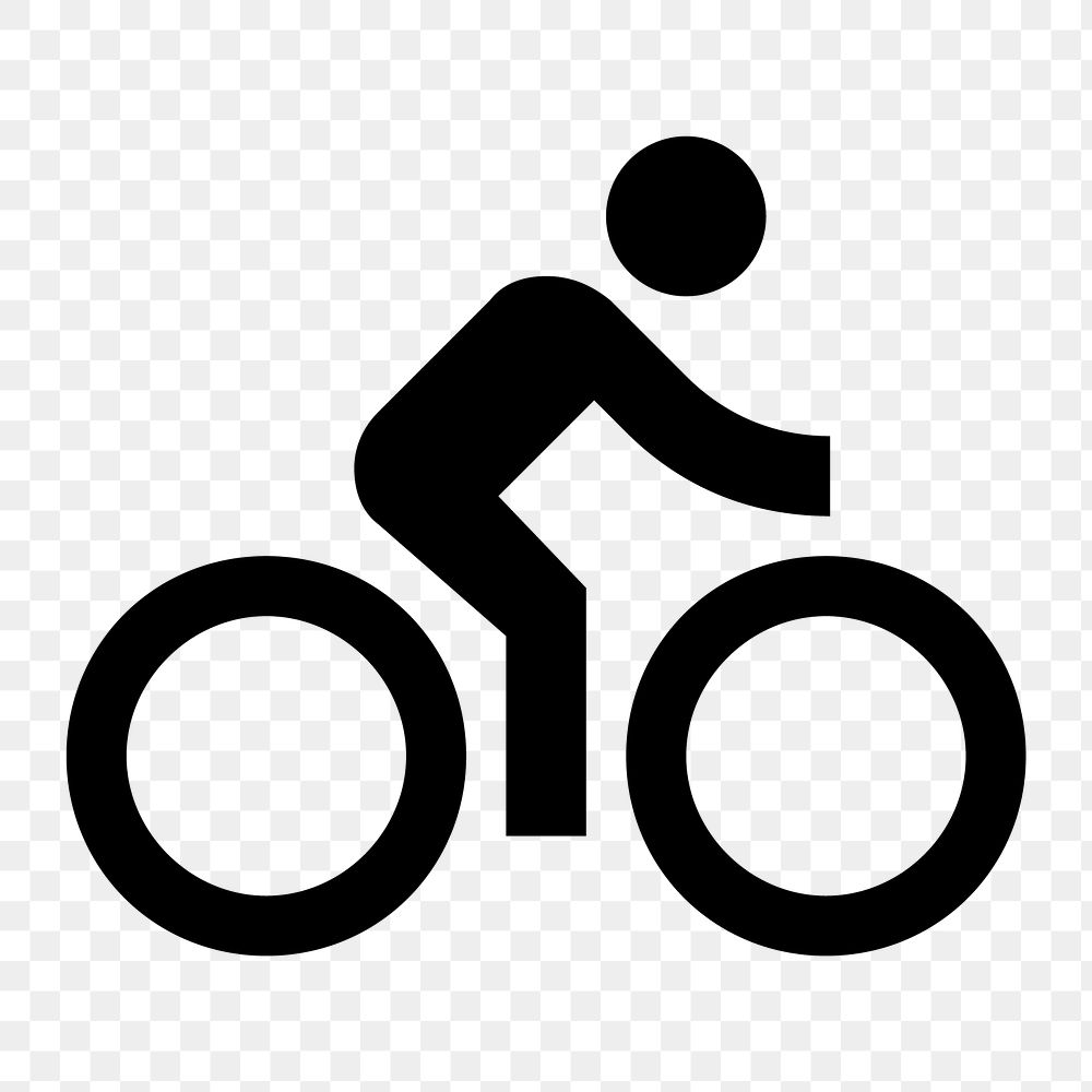 Png bicycling  icon collage element, transparent background