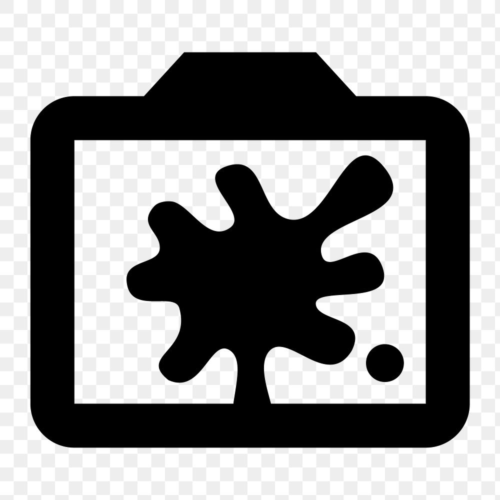 Png splashed black ink  icon collage element, transparent background