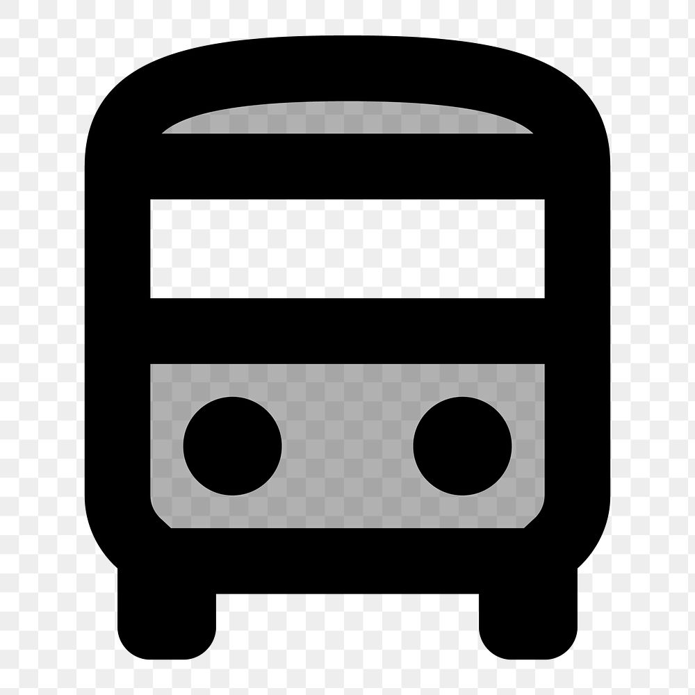 Png grey bus  icon collage element, transparent background