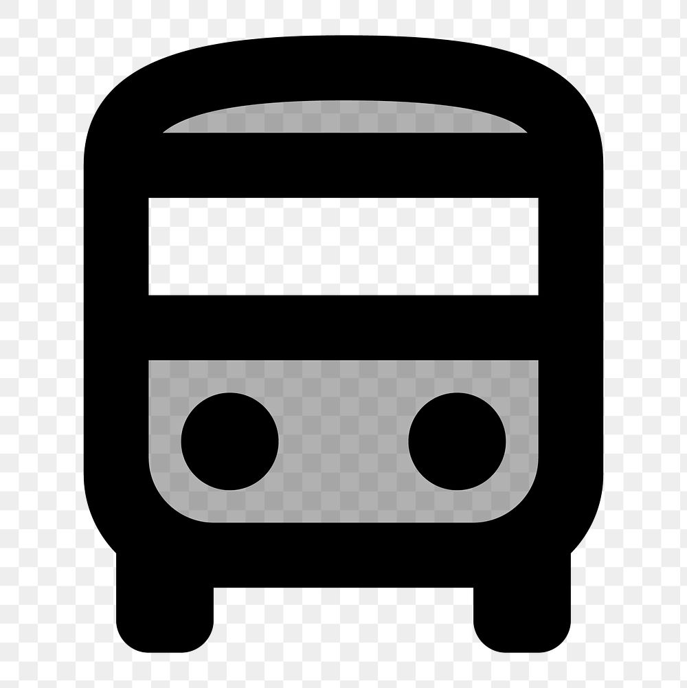 Png grey bus  icon collage element, transparent background