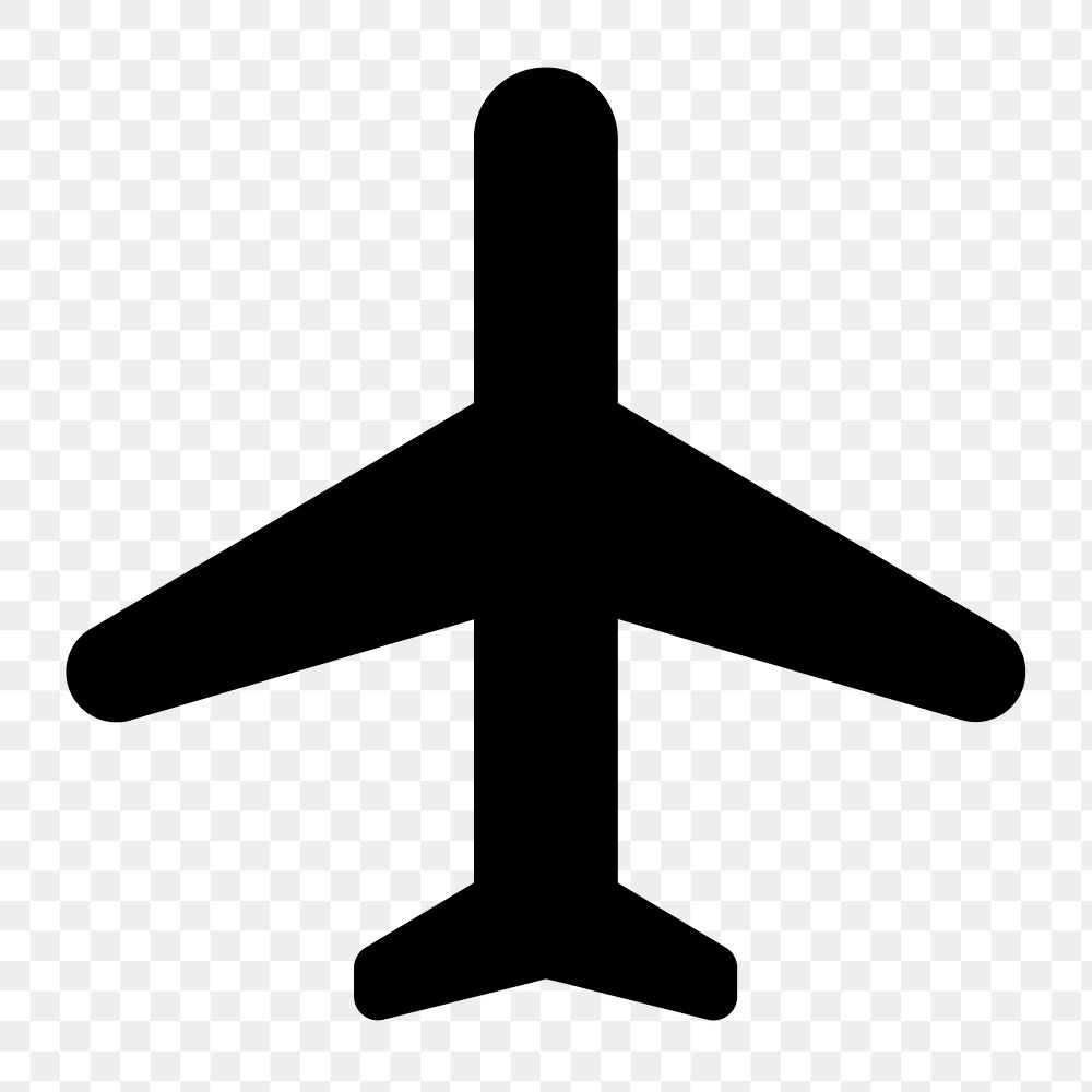 Png plane  icon collage element, transparent background