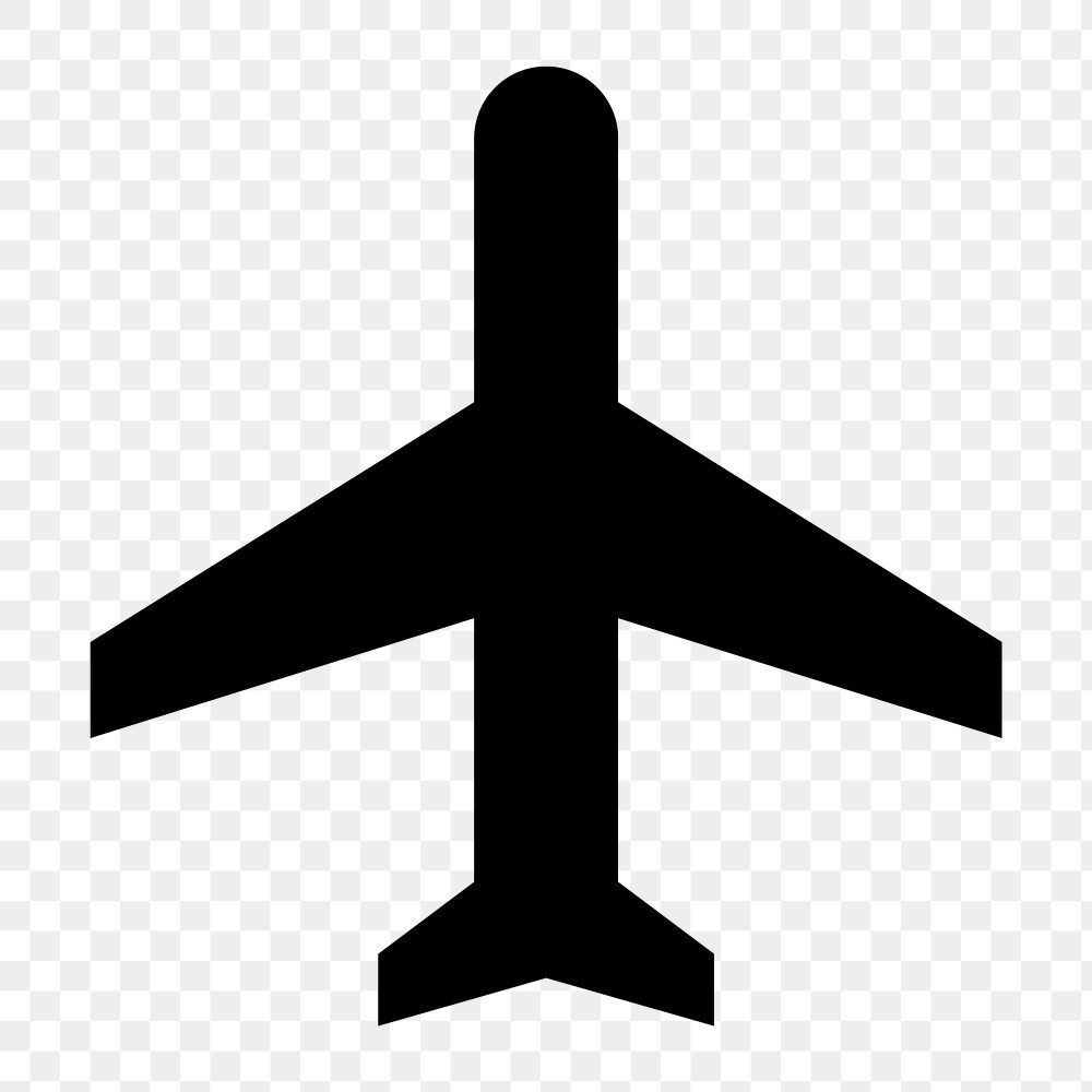 Png airplane  icon collage element, transparent background