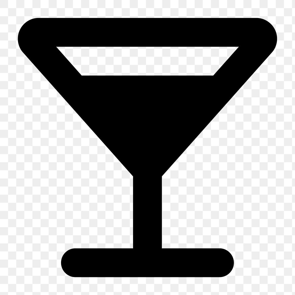 Png cocktail  icon collage element, transparent background