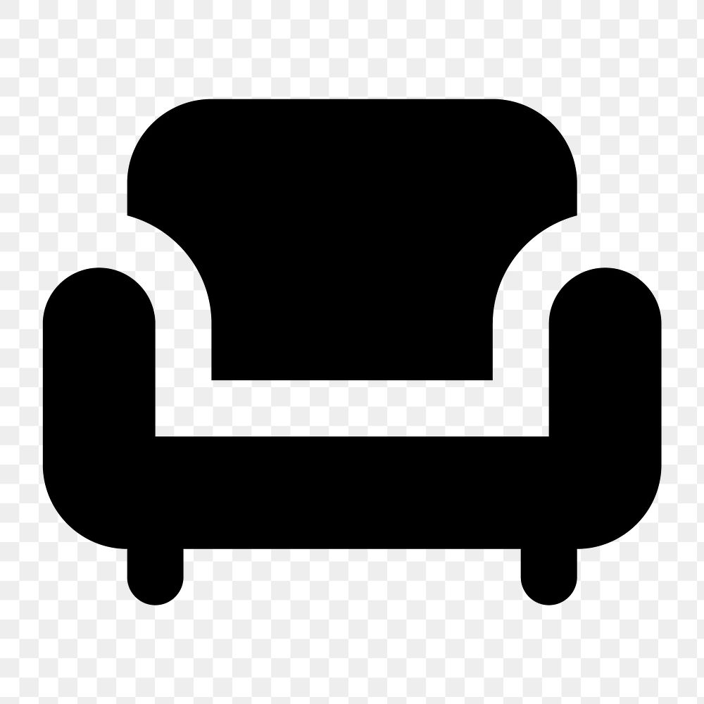 Png sofa  icon collage element, transparent background
