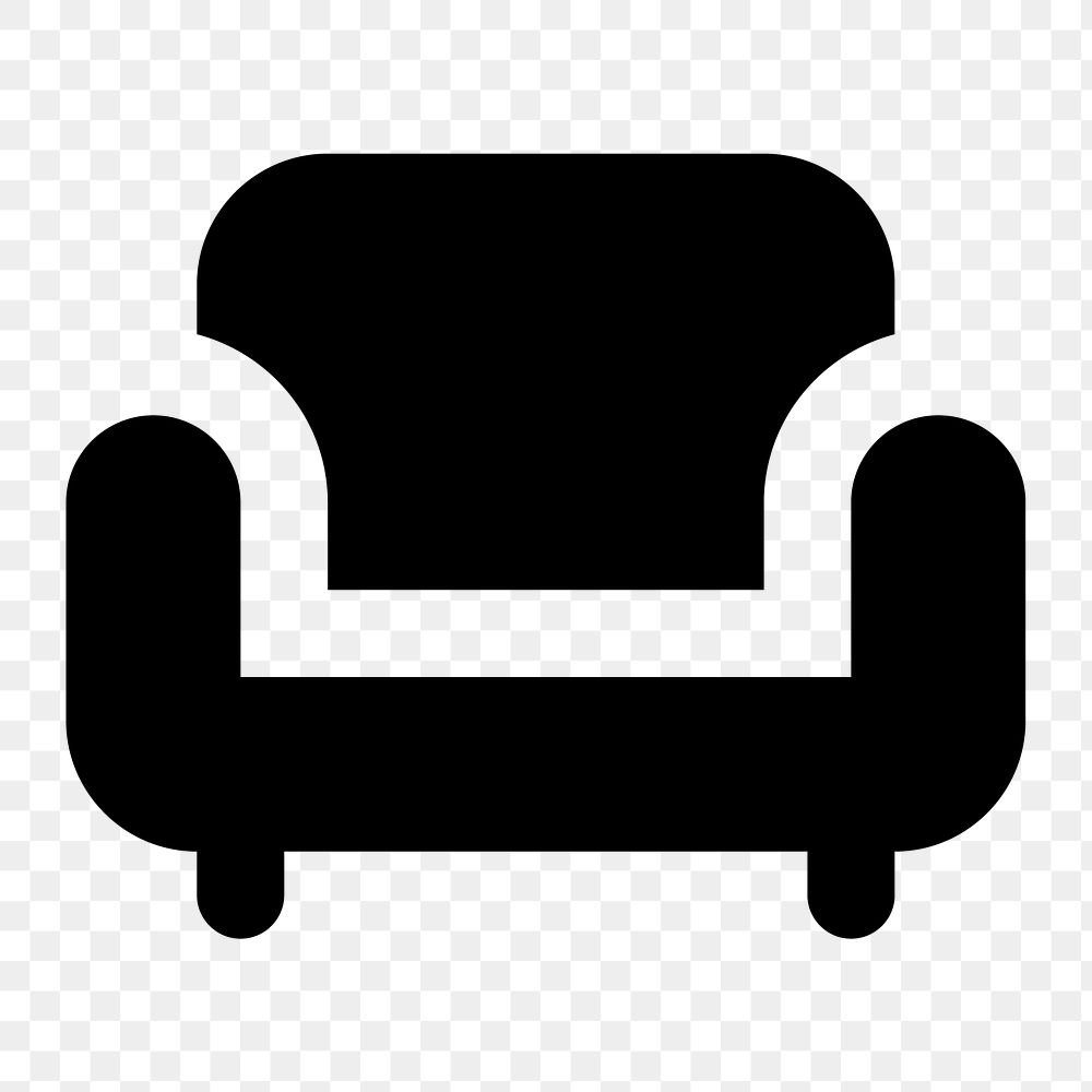 Png sofa seat  icon collage element, transparent background