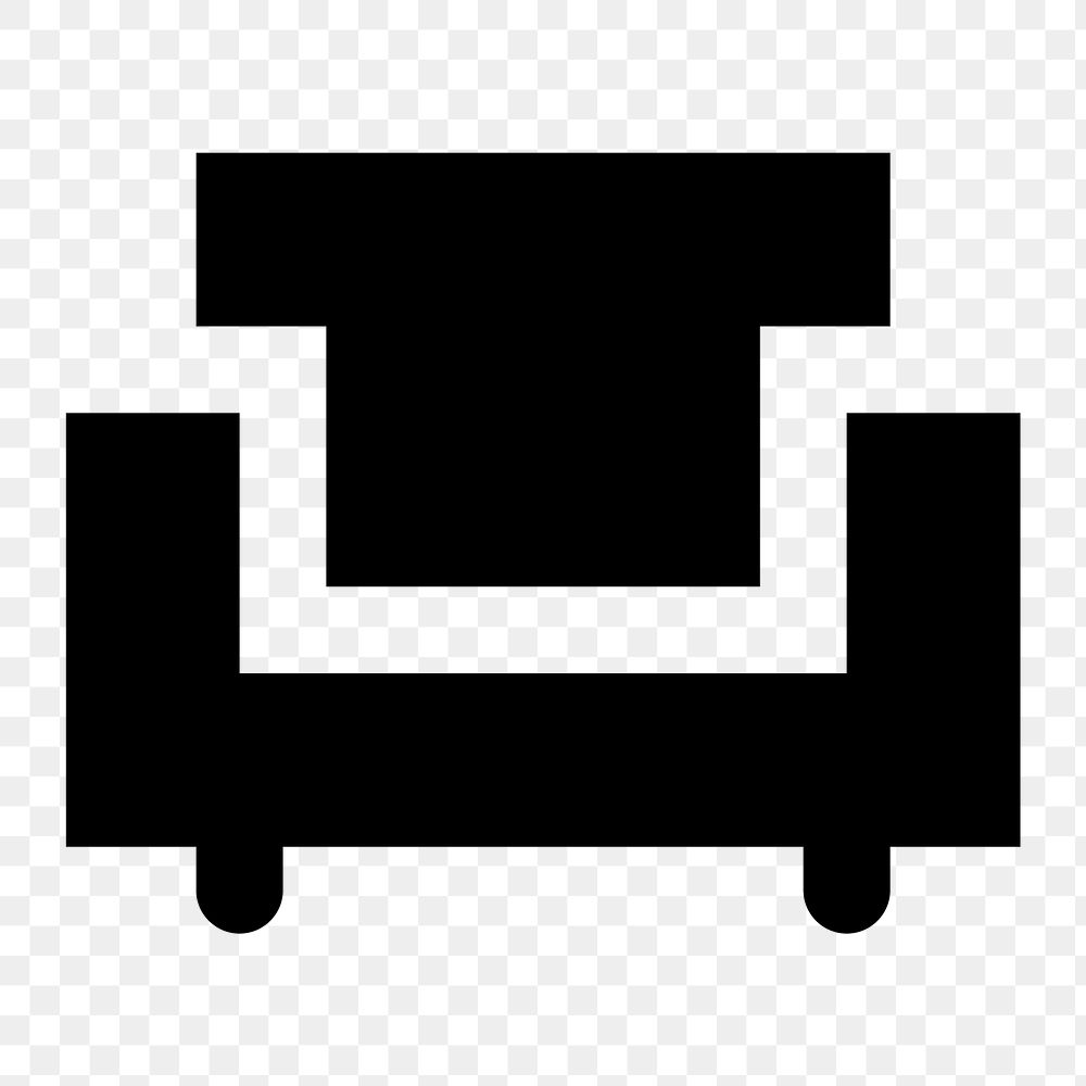 Png sofa seat  icon collage element, transparent background