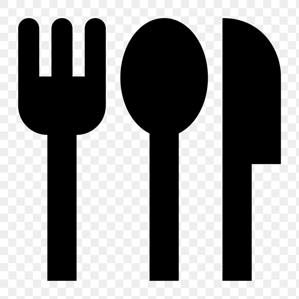 Png cutlery  icon collage element, transparent background