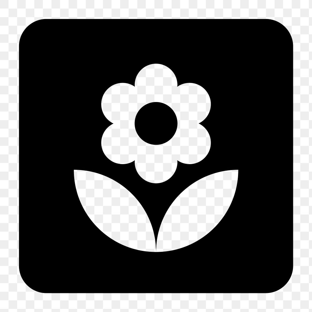 Png flower  icon collage element, transparent background