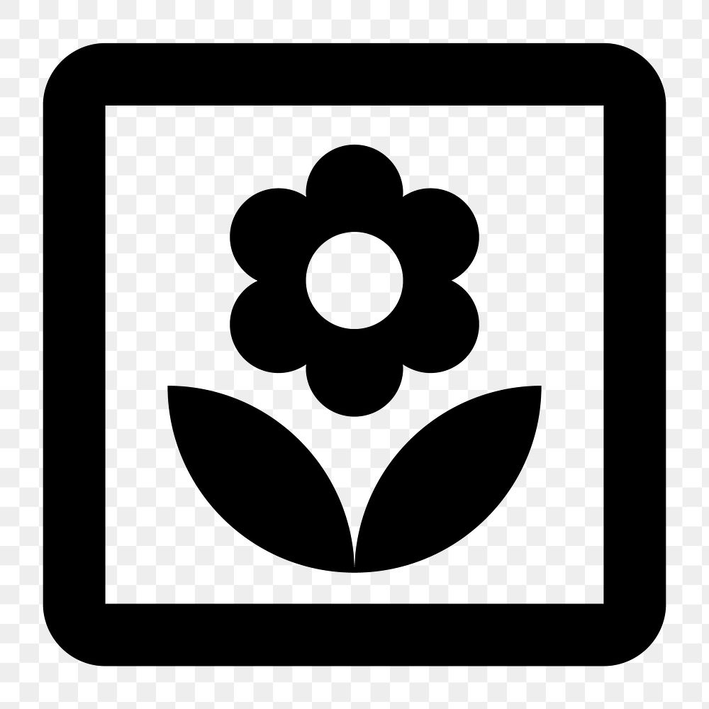 Png flower  icon collage element, transparent background