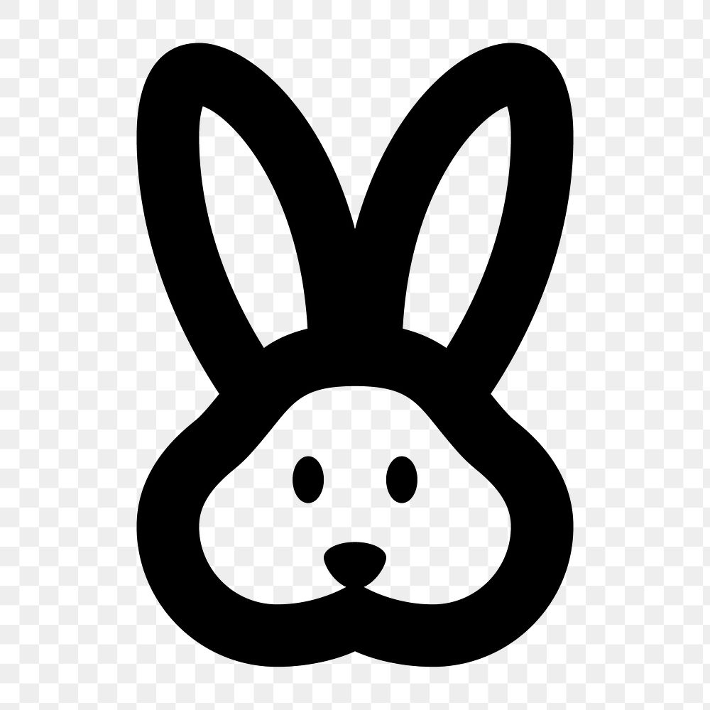 Png bunny  icon collage element, transparent background