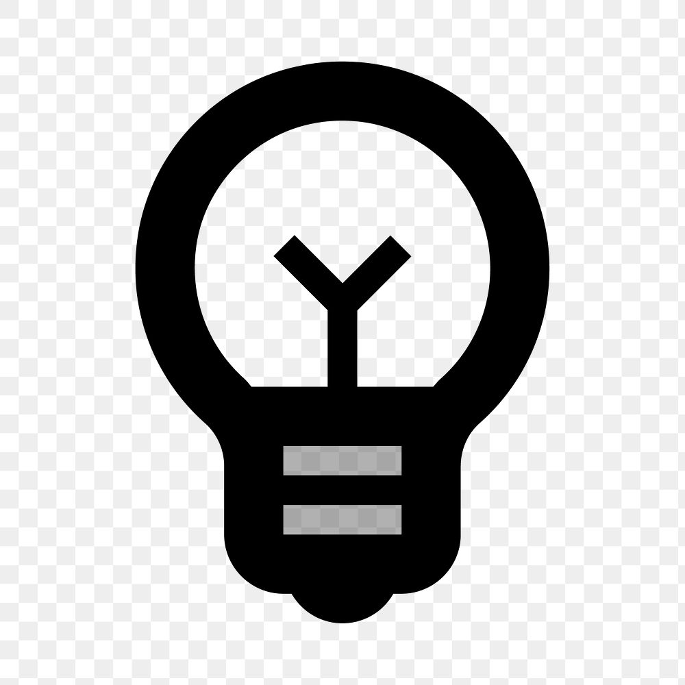 PNG light bulb flat icon, transparent background