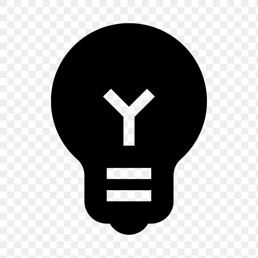 PNG light bulb flat icon, transparent background