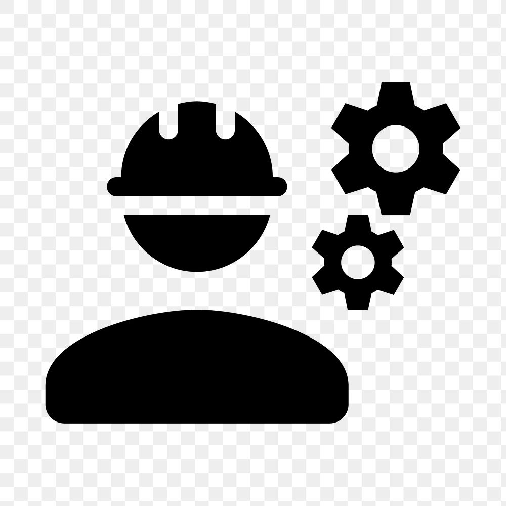 PNG engineer flat icon, transparent background