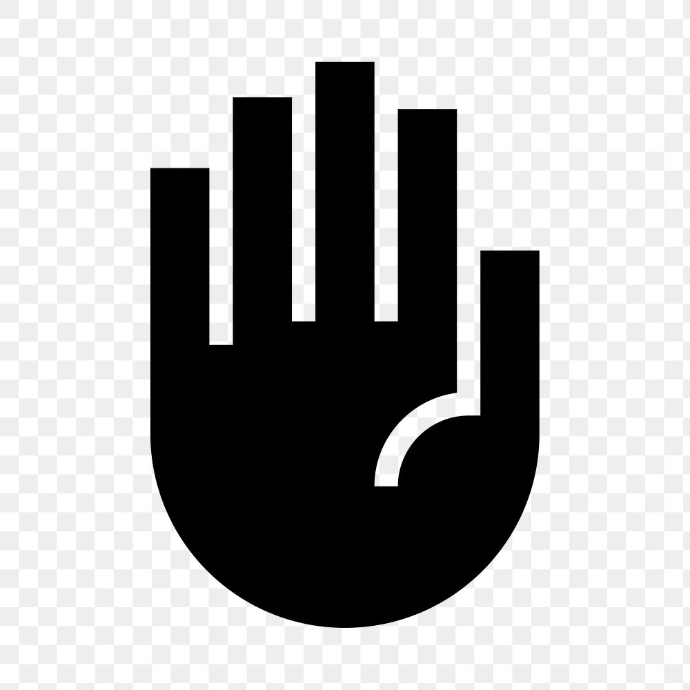 PNG raised hand flat icon, transparent background